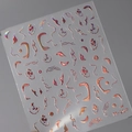 Metallic rose gold line art nail stickers M-207 with abstract silhouette designs - Matte Pink 3D Lines (M-207)