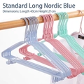 Perchas de metal antideslizantes en azul, rosa y verde, longitud de 43 cm - 43cm / Azul Nórdico