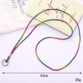 63cm luxury rainbow gradient rhinestone lanyard with silver metal clasp for phone - Deep Multicolor