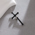 Orecchini a croce gotici punk in nero e argento per uno stile vintage di forte impatto - 1Pz Croce Nera Bianco K (K-651)