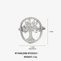 Verstellbarer Baum des Lebens Ring aus Edelstahl mit silberfarbenem hohlem Runddesign - Lebensbaum (ZN563) / Silber