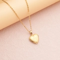 Golden heart-shaped locket necklace with paw print engraving on a fine cable chain - Gold Paw Print (22*19mm)