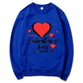 Dark blue crewneck sweatshirt featuring a red heart and Happy Valentine's Day print - S / Tops / Blue (311)
