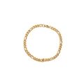 Hip hop gold Figaro chain bracelet with polished stainless steel links for men and women - Width 4.5mm / 17cm / Gold