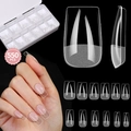 Coffret de 550 capsules d'ongles carrées transparentes avec base semi-mate sans traces - Ensemble en boîte de 550 pièces (XAJP-A13)