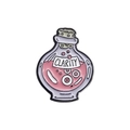Pin esmaltado de frasco de poción con líquido rosa y etiqueta CLARITY - Estilo de Globo Ocular Clarity de Botella de Poción (QHXZ307)