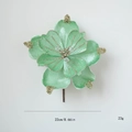 22cm mint green velvet artificial Christmas flower with gold glitter and beads - Green