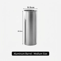 Medium size silver brushed aluminum flower vase bucket, 9.5cm diameter and 25.5cm height - Aluminum Straight Bucket ZT (Medium)