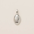 Pendentif ballon de rugby argenté poli avec détails de couture pour bijoux DIY - Football Argenté