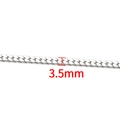 Eslabón de cadena de acero inoxidable plateado de 3,5 mm para creación de joyas DIY - 3.5mm / Color Acero