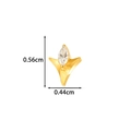 Gouden titanium blad oorknop met marquise edelsteen, maat 0,56cm bij 0,44cm - Marquise V-vorm (T2582-3#) / Goud