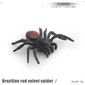 Brazilian red velvet spider toy model 7.2x7x1.2cm realistic black and red tarantula - Brazilian Red Velvet Spider
