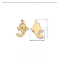 Polished stainless steel gold fish pendant details with dimensions 15mm by 11mm - Gold Fish