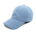Dettaglio del cappellino in denim azzurro con esclusiva trama a reticolo di diamante - M (56-58cm) / Azzurro