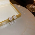 9# 925 Sterling Silver Earring Post - Golden Flower Cluster