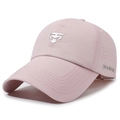 Pink breathable baseball cap with extended brim and laser-cut ventilation holes - Adjustable / Pink