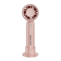 Portable pink mini handheld fan with detachable desktop base and USB charging port - T10 Pink