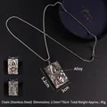 Gothic-Halskette aus Edelstahl mit geprägtem Sensenmann-Anhänger und Kreuz-Design - Hexenkreuz