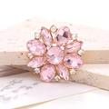 Elegant pink crystal flower accessory with marquise cut stones and gold alloy base - Pink