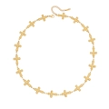 Gold stainless steel necklace with multiple cross pendants and adjustable lobster clasp - 7# Cross