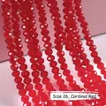 Faceted crystal spacer beads in bright red for DIY jewelry making accessories - 26 Red