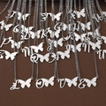 Minimalist silver butterfly letter pendant necklace with fine chain for fashion women - Letter A Butterfly Steel Color