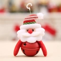 Christmas Santa Claus red metal bell ornament with striped hat and hanging hook - Santa Claus / Colorful