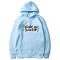 Light blue Who Let Me Have Fun print oversized hoodie with cozy front pocket - Light Blue