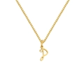 Golden titanium steel necklace featuring letter P pendant with small heart on box chain - Letter P (XL-82-4)