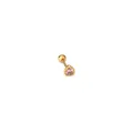Pink heart-shaped zircon stud earring with gold-plated screw back ball closure - Gold/Pink Zircon (340-4#)