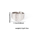 Adjustable tree of life stainless steel ring in silver finish with size measurements - TYR0505 / Silver Tree of Life