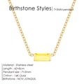 14K gold-plated stainless steel necklace featuring a November Jonquil yellow stone - November Light Yellow (Citrine Color)