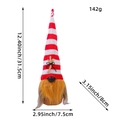 Christmas Gnome doll with red striped hat and ginger beard, dimensions 31.5cm by 7.5cm - Red White Striped Hat Style