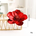 Sparkling red 15cm Christmas velvet flower with gold glitter finish for tree decoration - 15CM / Burgundy