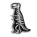 Japanese manga style black and white enamel dinosaur skeleton T-Rex bone lapel pin - T-Rex Skeleton Art