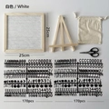 DIY white felt letter board 25x25cm with wooden stand, storage bag and 340 characters - Message Board / White