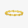 Elegant gold S925 sterling silver ring featuring a romantic rose floral design - Mmr403 (18k Gold) / Size 6