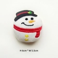 Dettaglio toppa pupazzo di neve in peluche dimensioni 6cm per 5.5cm per decorazioni - Pupazzo di Neve / Originale (Apertura posteriore)