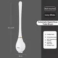 Ivory white wall-mounted silicone toilet brush with automatic lid and 360 cleaning - Ivory