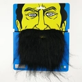 Realistic long black fake beard costume prop with elastic strap for Halloween parties - One Size / Big Black Mustache