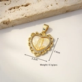 Gold-plated heart pendant with shell Virgin Mary inlay and zircons for necklaces - Heart Sun (Yellow Shell)