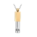 Mindfulness breathing whistle necklace with gold and silver titanium steel finish - Functional Whistle / HX10 / Gold