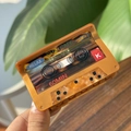 Pince à cheveux rétro en forme de cassette, finition acétate écaille ambrée - Cassette Nostalgique