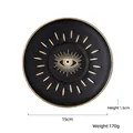 15cm Black ceramic plate with golden Evil Eye motif and 1.5cm height dimension - Black Eye Dessert Plate [Round]