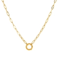 Paperclip Chain Necklace with Open Ring