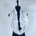 Faux cashmere checkered scarf in beige with wavy woven texture for autumn and winter warmth - XLB-018 Cream
