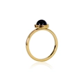 Minimalist 18K gold plated thin ring featuring a sleek black cabochon natural stone - US 8 / Black Agate