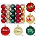 Set di 40 palline di Natale da 6cm in rosso, oro e verde con diverse finiture decorative - Set da 40 pezzi 6cm / Oro Rosso Verde Inchiostro