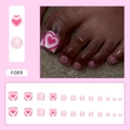 Rosa Glitzer-Nagelspitzen für Zehen mit Herzmuster und funkelnden Pailletten Set - Rosa Funkelndes Herz (Kleber-Stil)