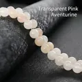 Translucent pink aventurine stone round beads for DIY jewelry and beaded bracelets - Pink Aventurine